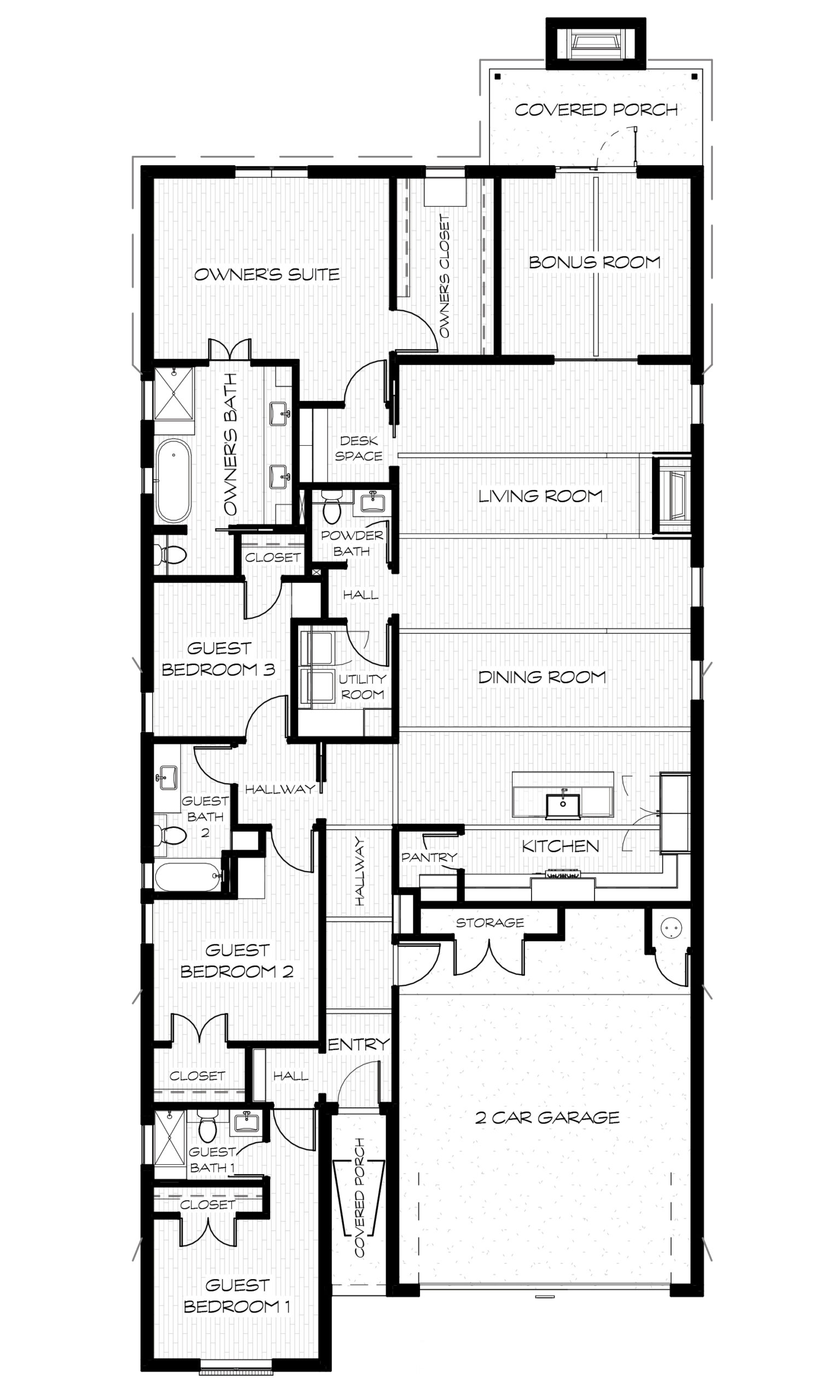Redding 4/3.5 Floor Plan